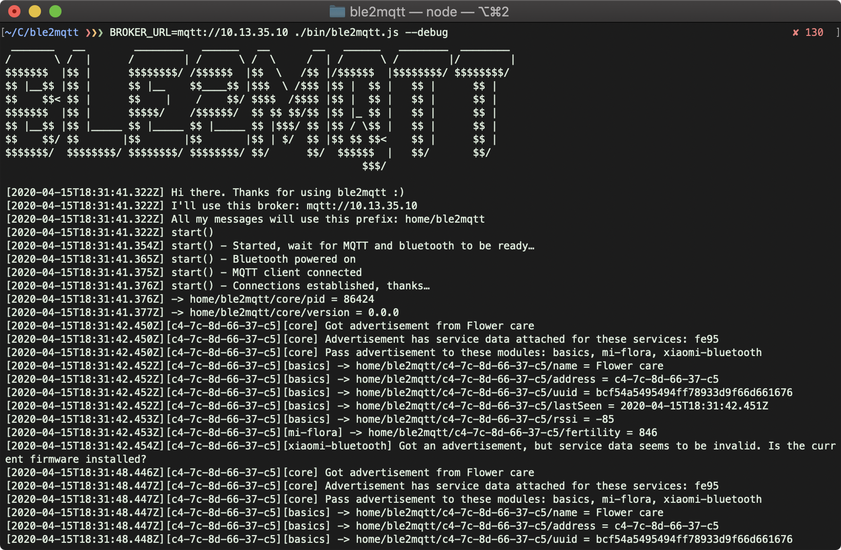 ble2mqtt screenshot